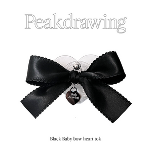 [peakdrawing] Black Baby Bow Heart Tok