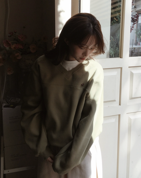 [SLOWAND] # SLOWMADE Premium PK Wool Napping Slit Sweatshirt