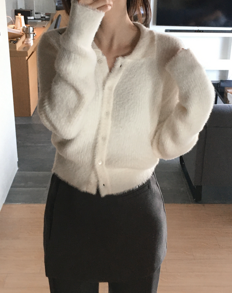 [SLOWAND] # SLOWMADE Light Fit Soft Fur Collar Cardigan