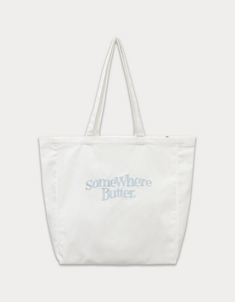 [SOMEWHERE BUTTER.] Wave Logo Eco Bag Ivory