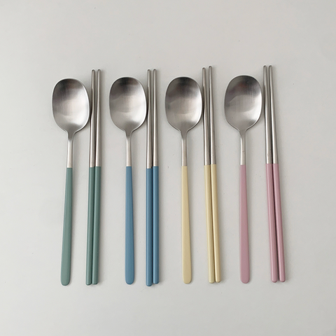 [SINON SHOP] Basic Pastel Stainless Steel Cutlery Set (4colour)