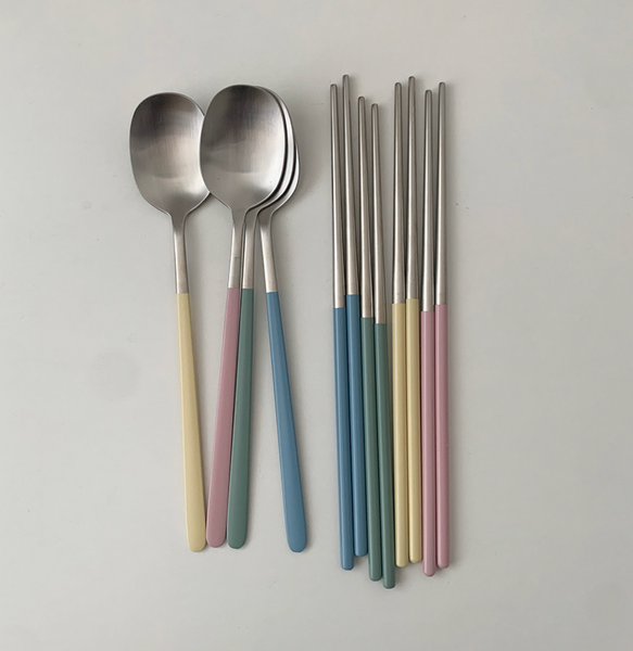 [SINON SHOP] Basic Pastel Stainless Steel Cutlery Set (4colour)