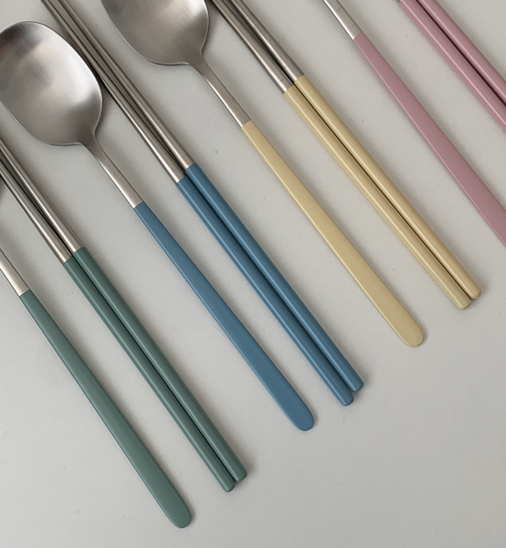 [SINON SHOP] Basic Pastel Stainless Steel Cutlery Set (4colour)