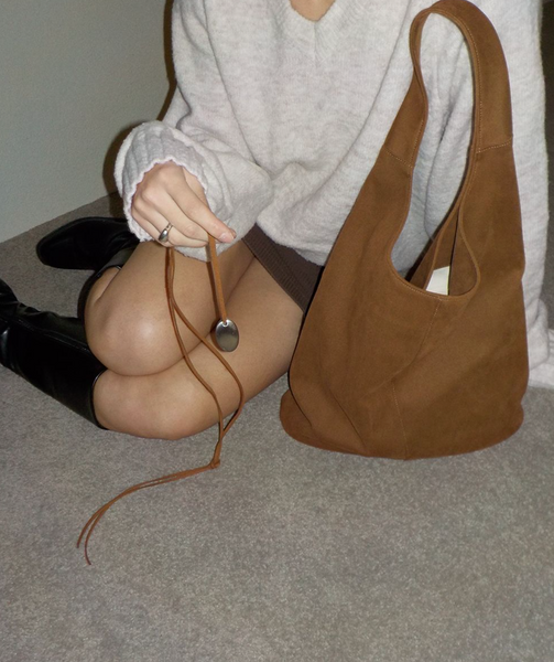 [BROOKLY] Hobo Bag (Suede)