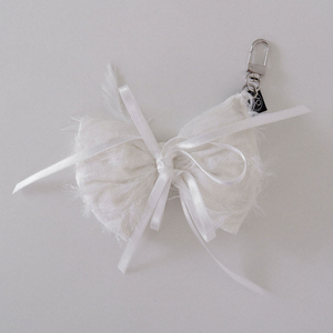 [VOOR] French Ribbon Key Ring White