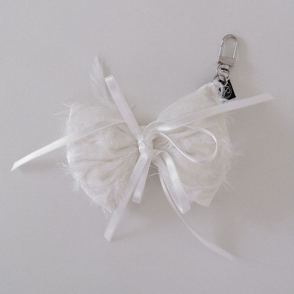 [VOOR] French Ribbon Key Ring White