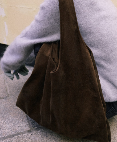 [FLOR] Flower Market Bag Suede Dark Brown