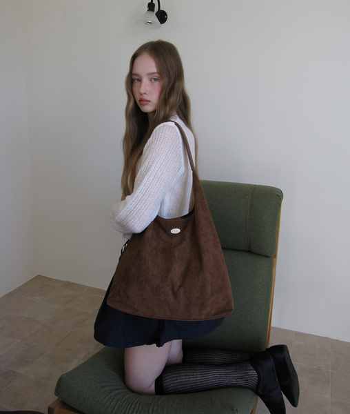 [DUMARO] Merci Suede Shoulder Bag / Dark Brown