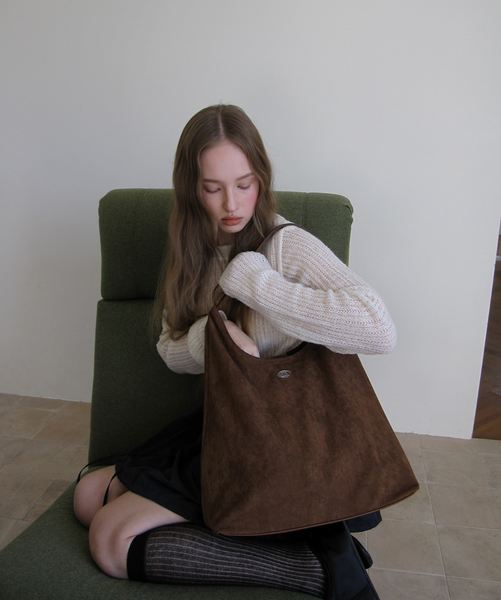 [DUMARO] Merci Suede Shoulder Bag / Dark Brown