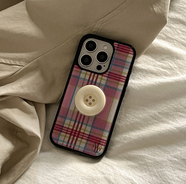 [Mademoment] Vintage Tartan Check Epoxy Bumper Case