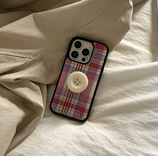 [Mademoment] Vintage Tartan Check Epoxy Bumper Case