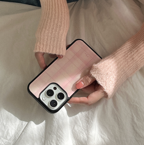 [Mademoment] Vintage Pink Beige Epoxy Bumper Case