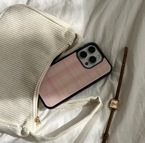[Mademoment] Vintage Pink Beige Epoxy Bumper Case
