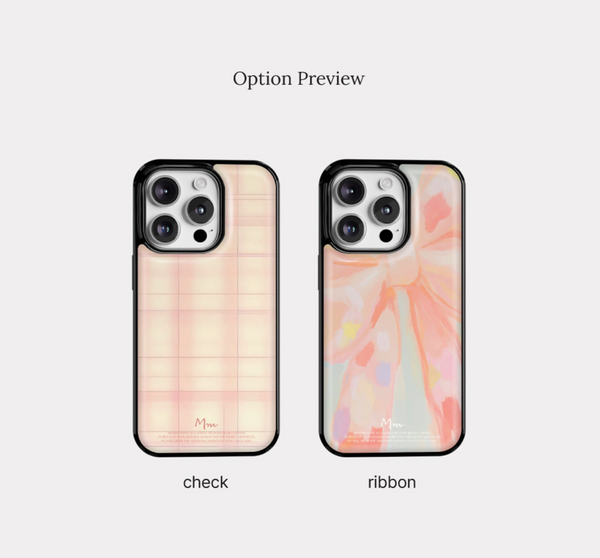 [Mademoment] Vintage Pink Beige Epoxy Bumper Case