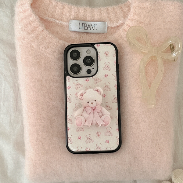 [Mademoment] Pink Bear Epoxy Bumper Case