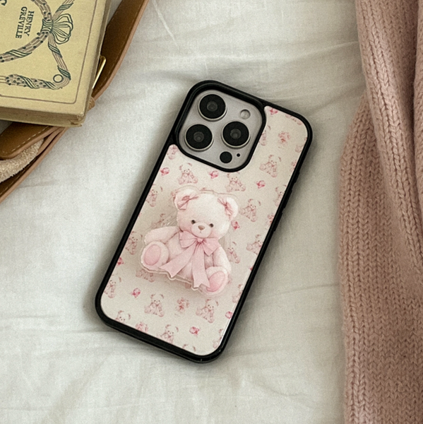 [Mademoment] Pink Bear Epoxy Bumper Case