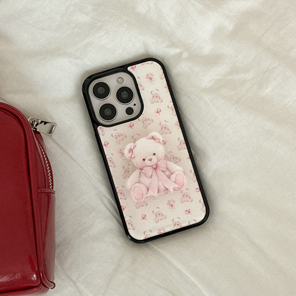 [Mademoment] Pink Bear Epoxy Bumper Case