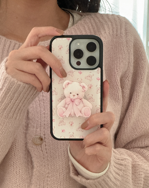 [Mademoment] Pink Bear Epoxy Bumper Case