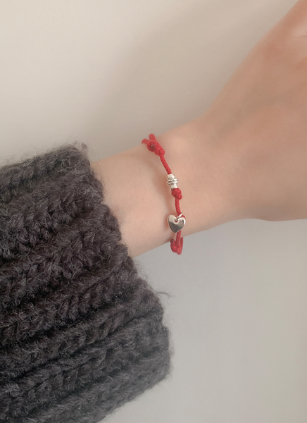 [moat] Ruby Heart Bracelet (silver925)