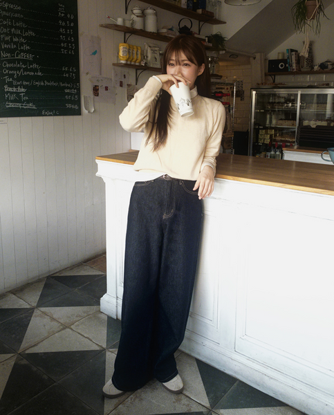 [SLOWAND] # SLOWMADE More Wide Napping Denim Pants