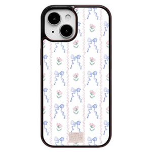 [dear my muse.] Ribbon Flower Stripe Epoxy Phone Case