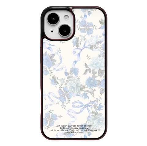 [dear my muse.] Blue Flower Ribbon Epoxy Phone Case