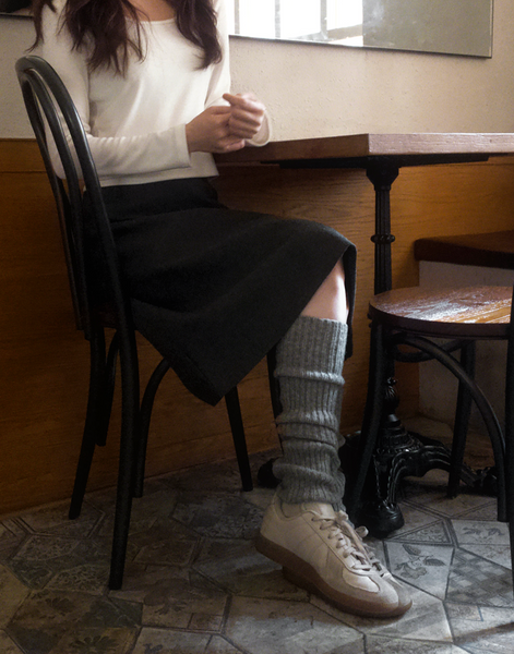 [SLOWAND] # SLOWMADE Cover Fit Symbolic Point Wool Skirt