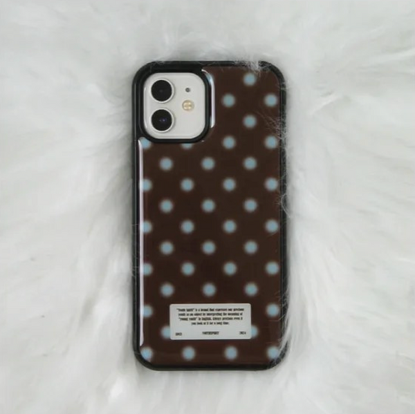 [YOUTH SPIRIT] Snow Dot Epoxy Case Bumper Skyblue Brown