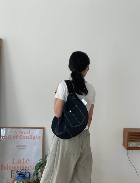 [oyo] Bold Strap Bag Denim Black