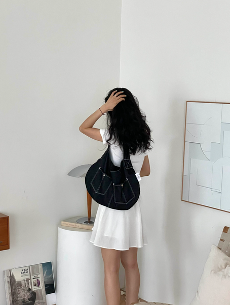 [oyo] Bold Strap Bag Denim Black