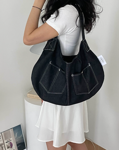 [oyo] Bold Strap Bag Denim Black