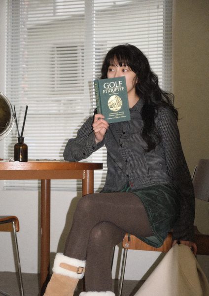 [WITHBLOOM] Rudolph Check Slim Fit Shirt Navy