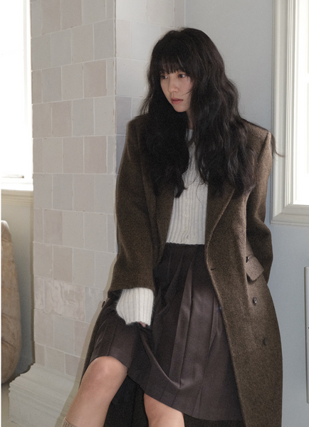 [WITHBLOOM] PREFRITT : Bournemouth Merino Wool Handmade Coat Brown