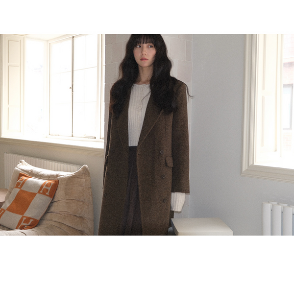 [WITHBLOOM] PREFRITT : Bournemouth Merino Wool Handmade Coat Brown