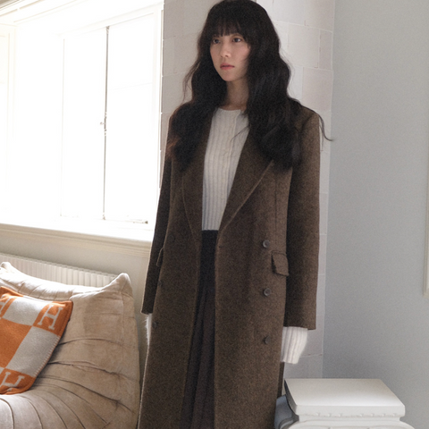 [WITHBLOOM] PREFRITT : Bournemouth Merino Wool Handmade Coat Brown