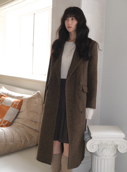 [WITHBLOOM] PREFRITT : Bournemouth Merino Wool Handmade Coat Brown