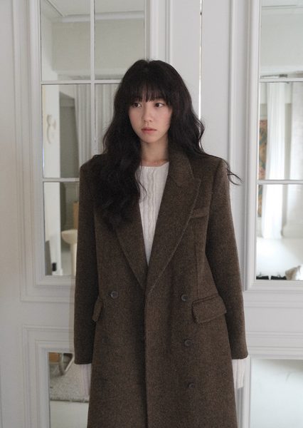 [WITHBLOOM] PREFRITT : Bournemouth Merino Wool Handmade Coat Brown