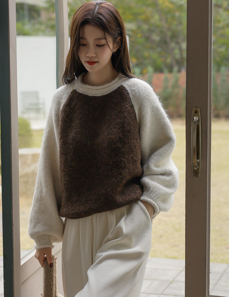 [FRENCHCHIC] Color Raglan Wool Knitwear