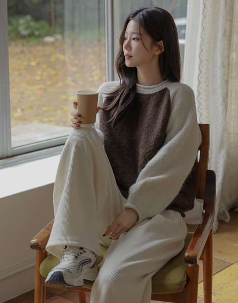 [FRENCHCHIC] Color Raglan Wool Knitwear