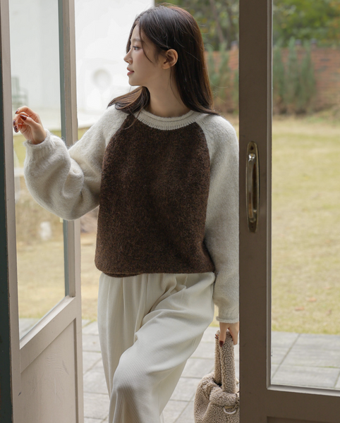 [FRENCHCHIC] Color Raglan Wool Knitwear