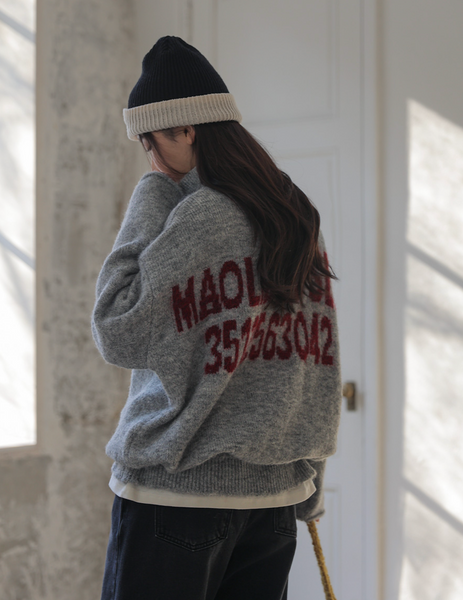 [FRENCHCHIC] Hem String Half Zip-Up Wool Knitwear