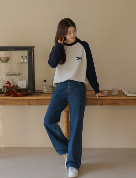 [FRENCHCHIC] Colour Raglan Knitwear