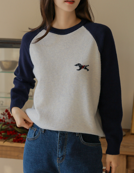 [FRENCHCHIC] Colour Raglan Knitwear