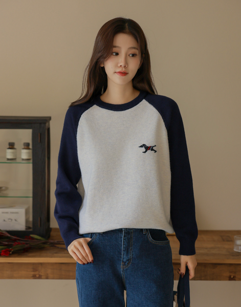 [FRENCHCHIC] Colour Raglan Knitwear