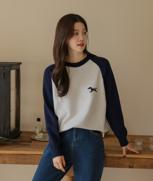 [FRENCHCHIC] Colour Raglan Knitwear