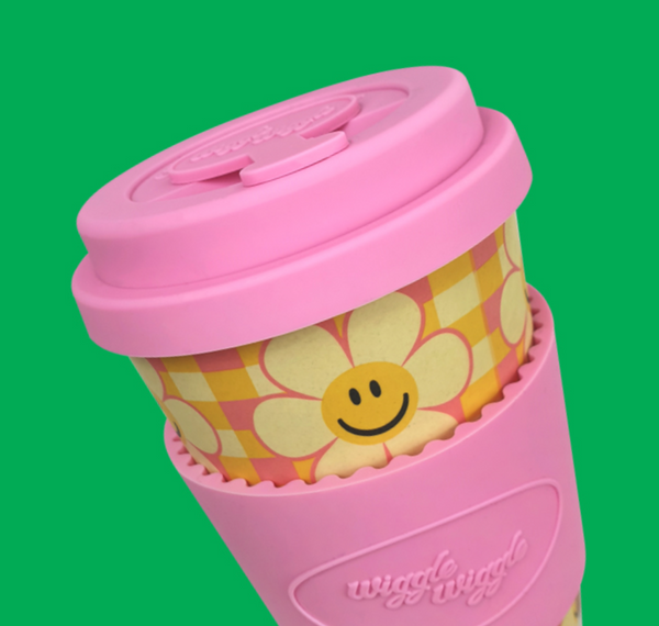 [WIGGLE WIGGLE] Smile We Love Check Bamboo Eco Mug Cup 400ml