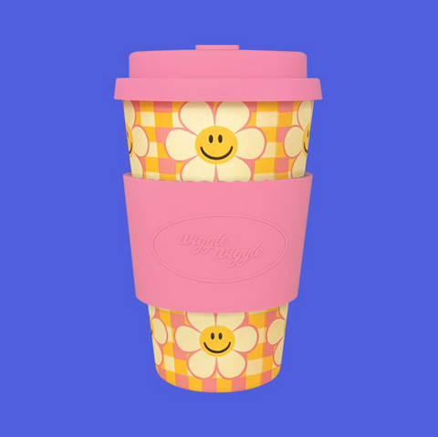 [WIGGLE WIGGLE] Smile We Love Check Bamboo Eco Mug Cup 400ml