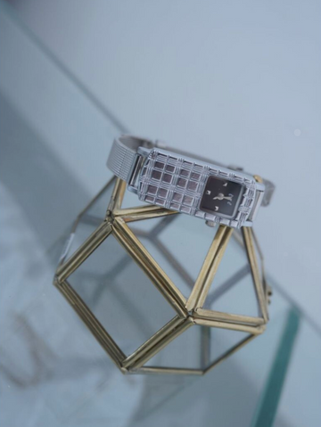 eee space] Check Bar Watch (Black) – Ohue