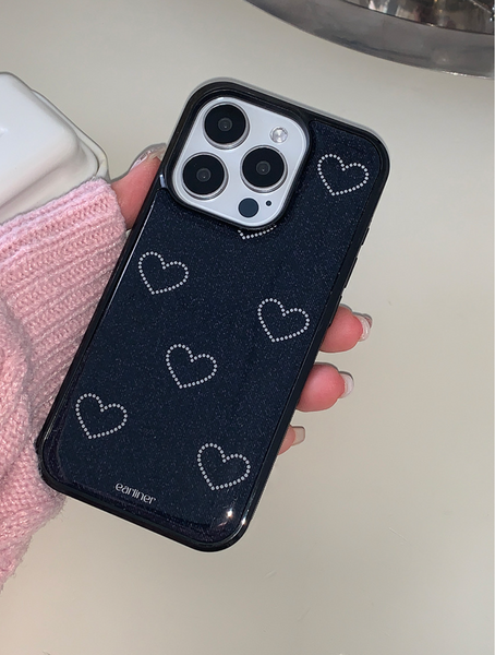 [earliner] Twinkle Heart Black Jeans Epoxy Bumper Case