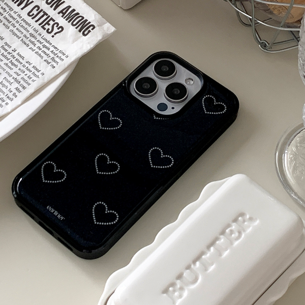 [earliner] Twinkle Heart Black Jeans Epoxy Bumper Case